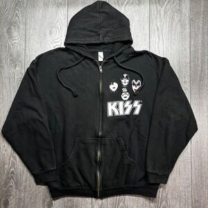 KISS Alive 35 Tour Hoodie Mens XL Black Zip Up 2009 Living Legends Band Rock